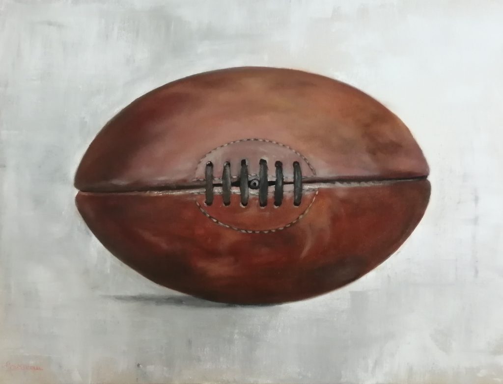 peinture d'un ballon de rugby