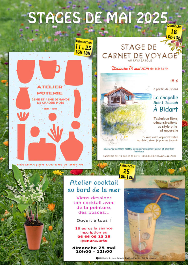 Affiche des stages de mai 2025