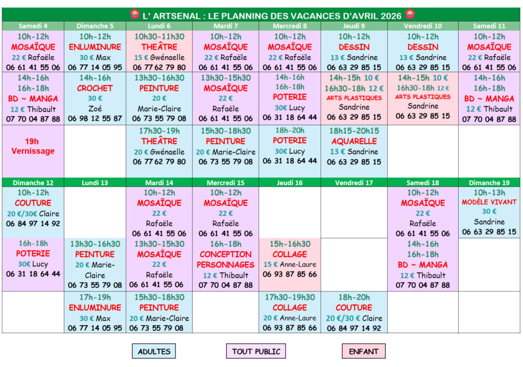 Planning des vacances
