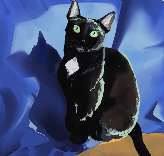 image de chat pour illustrer la peinture numérique
